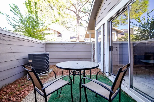 a view of a outdoor seating area