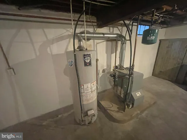 a view of a room with water heater
