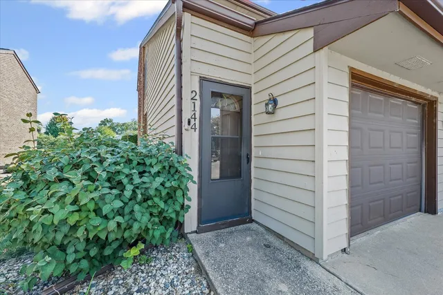 a view of a house with a small space
