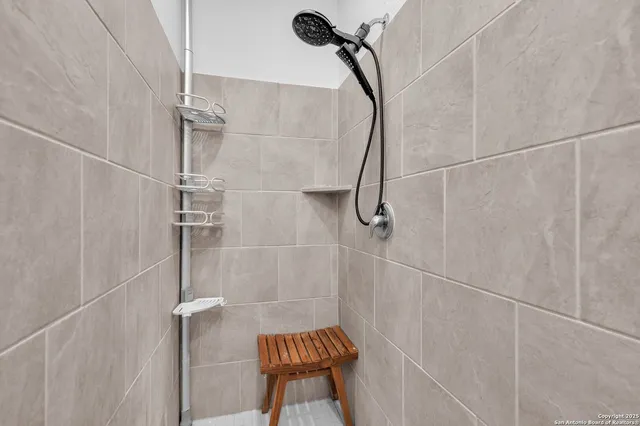 a bathroom with a shower