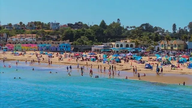 a view of beach and ocean