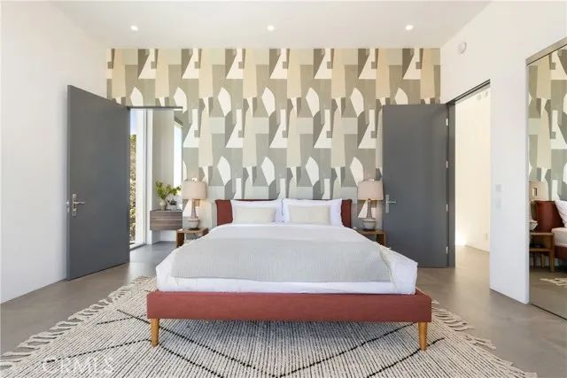 a view of a balcony and mountain view