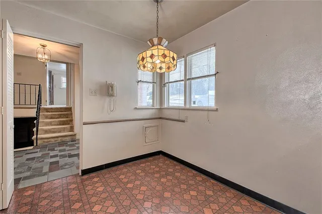 a view of livingroom with chandelier