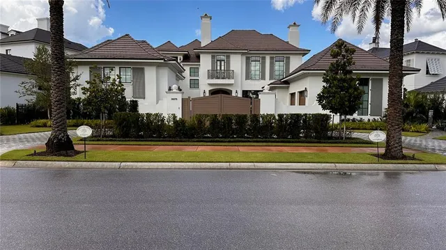 a view of house with a swimming pool