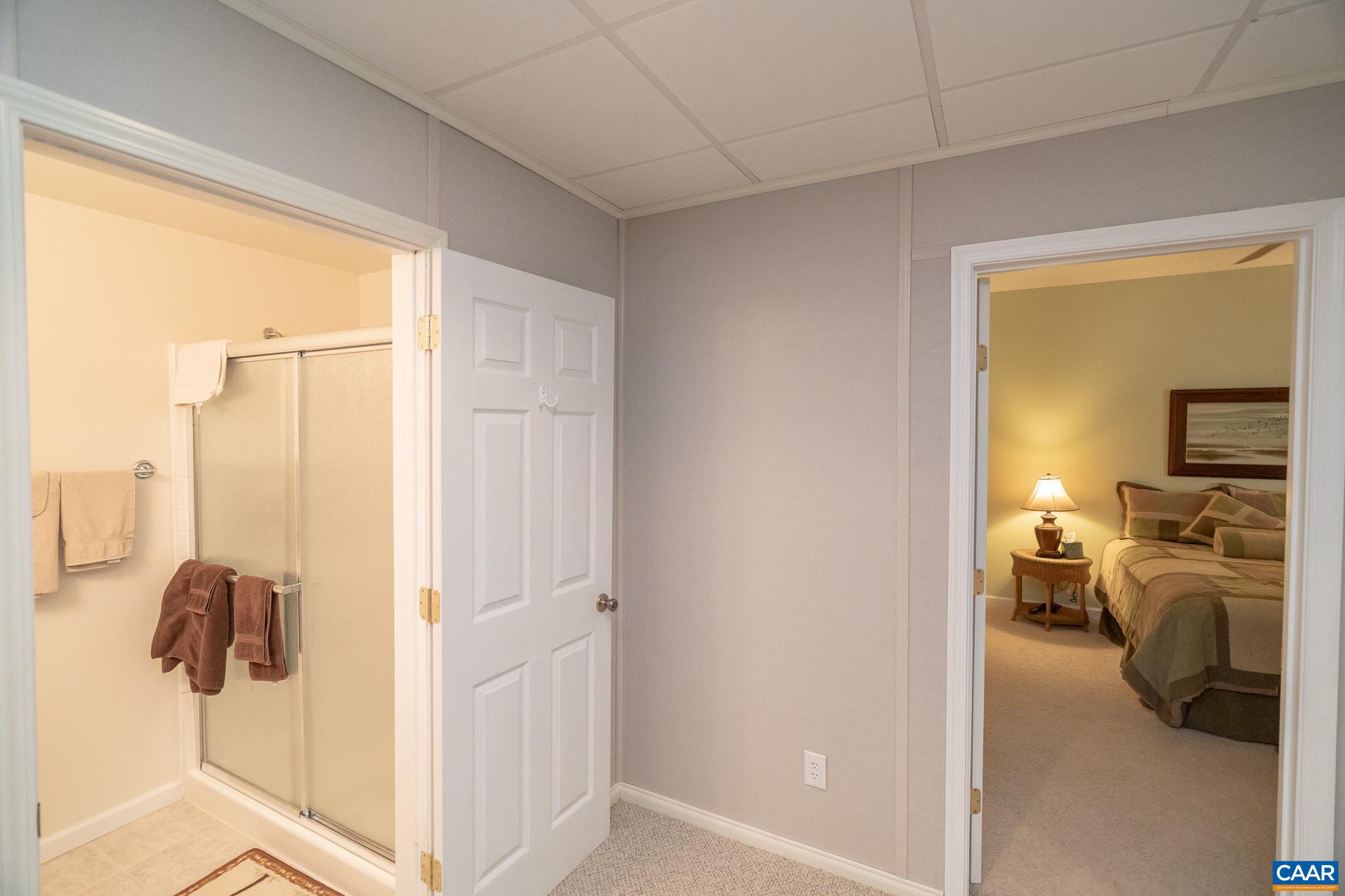 9 Hawks Place Palmyra, VA 22963 - Photo 47 of 63 a view of a bedroom with a bed and glass door