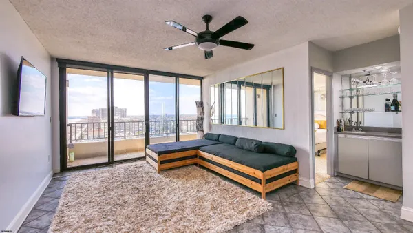 a view of a city with tall buildings