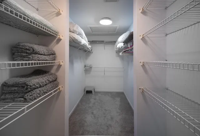 a view of storage and utility room with racks on the wall