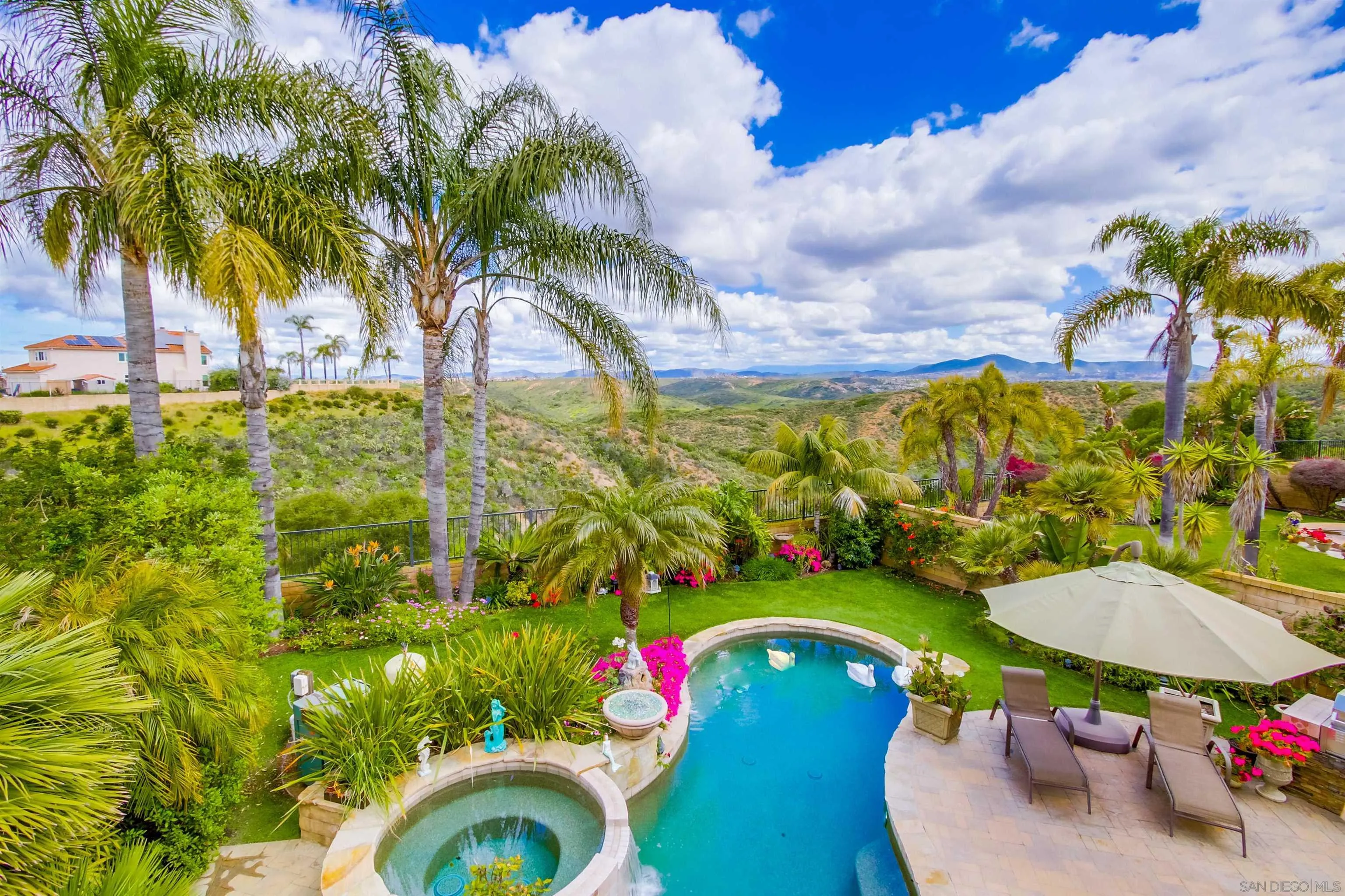 6550 Windward Ridge Way San Diego, CA 92121 - Photo 41 of 64 a view of a swimming pool with a yard
