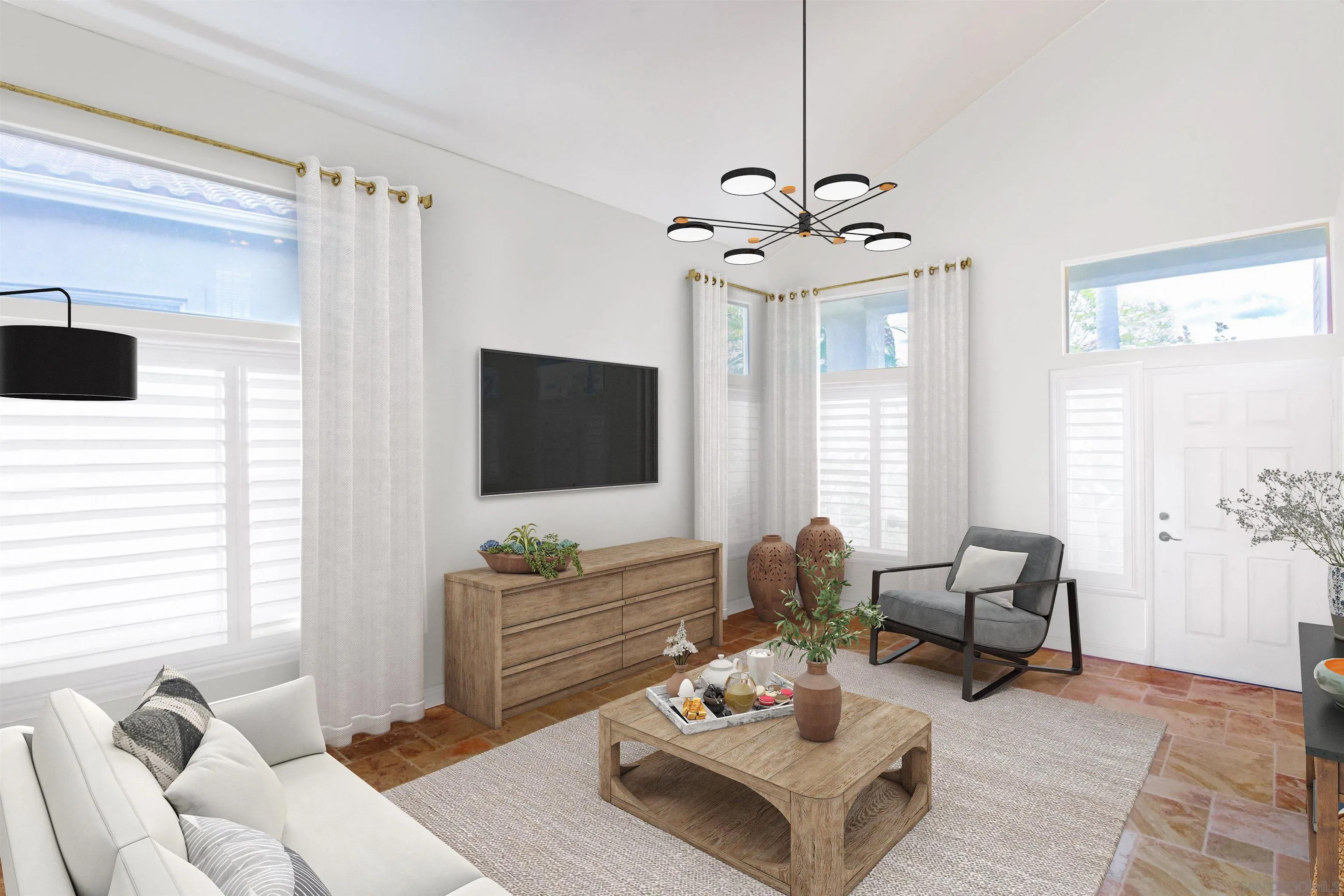 6550 Windward Ridge Way San Diego, CA 92121 - Photo 8 of 64 a living room with furniture a flat screen tv and a window