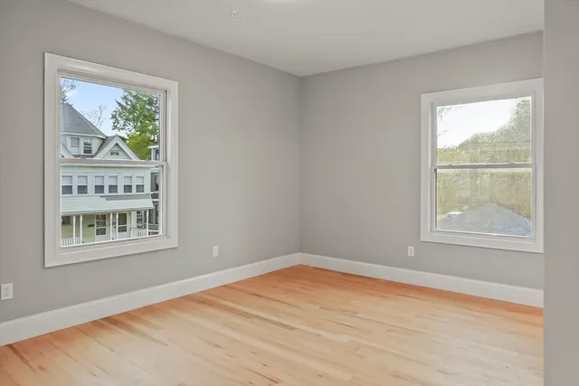 an empty room with a window