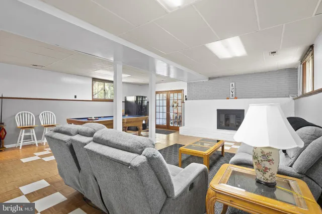 a living room with furniture and a couch