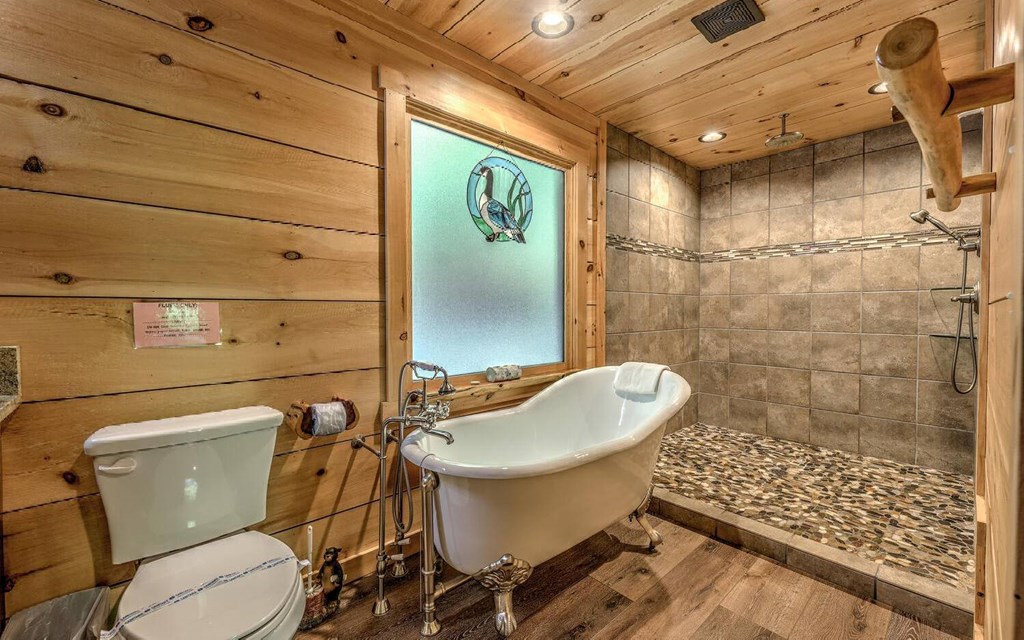 343 Muller Lane Ellijay, GA 30540 - Photo 21 of 35 a bathroom with a sink a toilet and shower