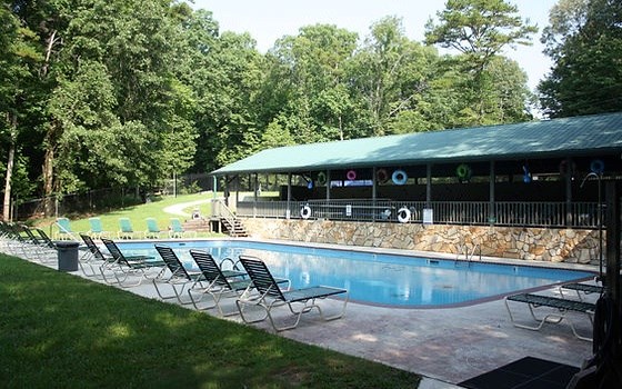 343 Muller Lane Ellijay, GA 30540 - Photo 28 of 35 a view of a house with pool and a yard