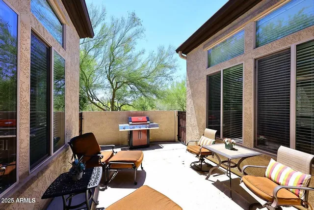 a outdoor space with patio furniture