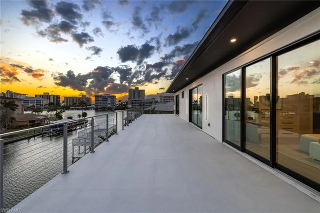 a view of city from terrace along with seating space