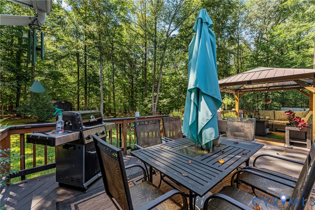 1937 Woodberry Mill Road Powhatan, VA 23139 - Photo 46 of 60 a view of balcony with wooden floor and outdoor seating