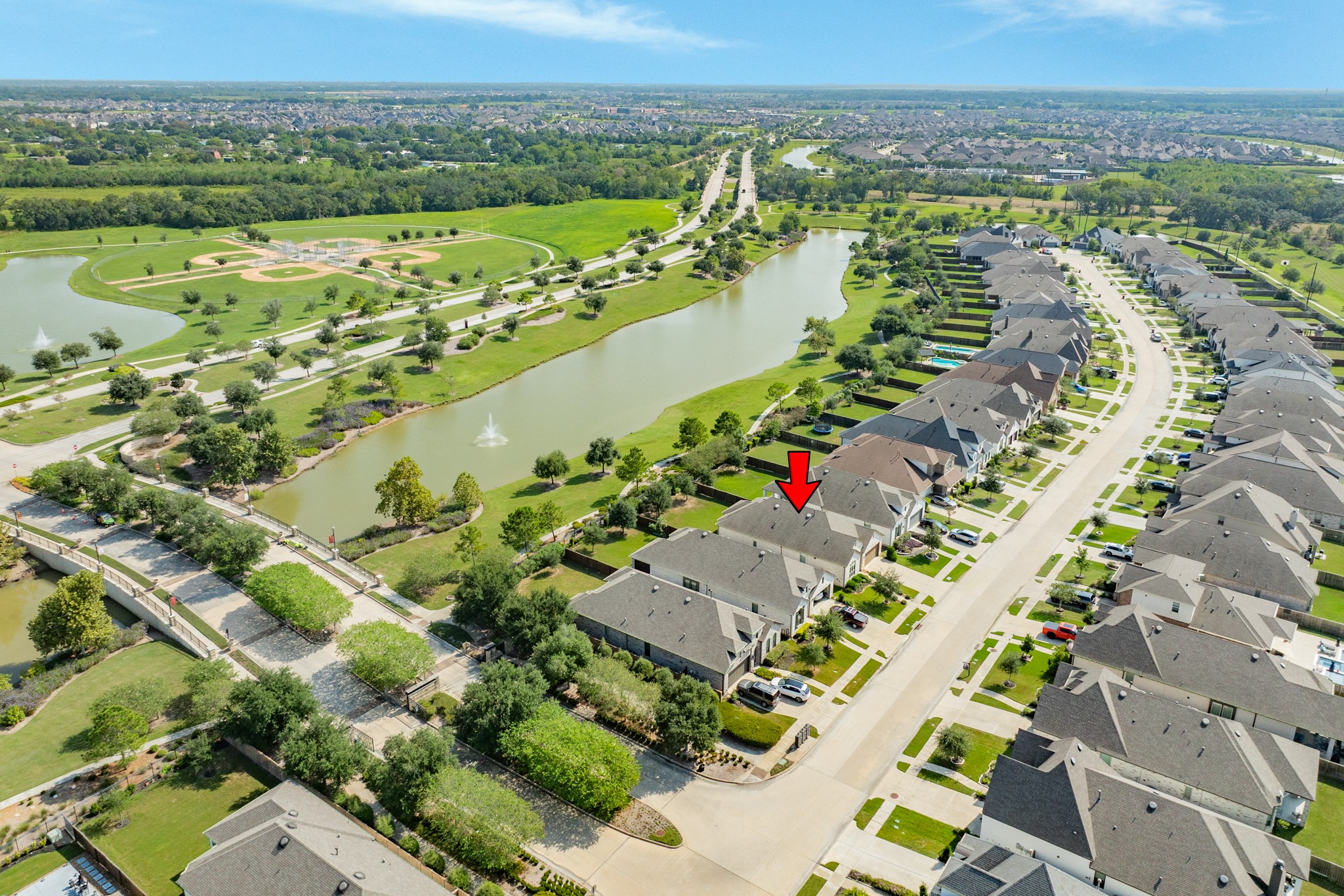 4015 Shackleton Court Iowa Colony, TX 77583 - Photo 38 of 50 Aerial view showcasing the quiet cul-de-sac and end-of-street privacy from your new home.