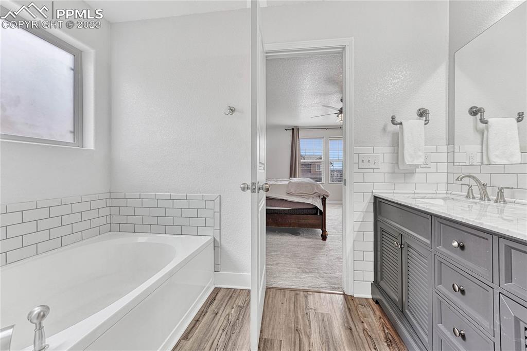 1064 Diamond Rim Drive Colorado Springs, CO 80921 - Photo 16 of 30 a spacious bathroom with a tub sink and mirror