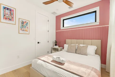 a view of a backyard with sitting area