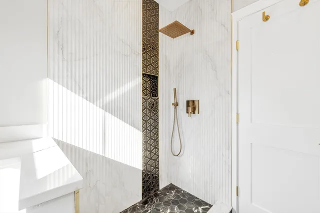 a bathroom with a shower