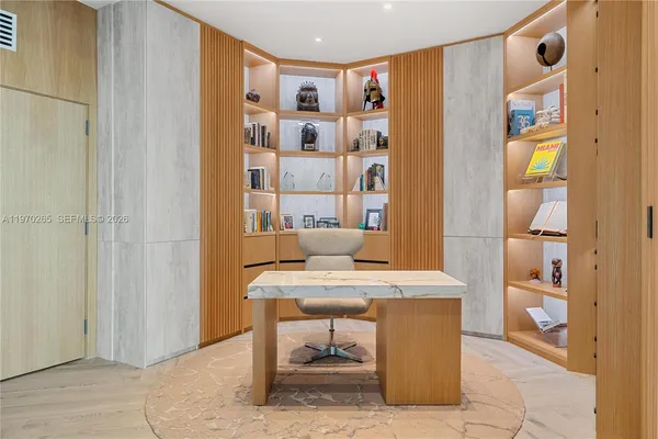 a room with furniture and a table