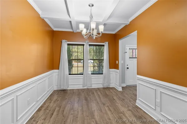 a view of livingroom with chandelier