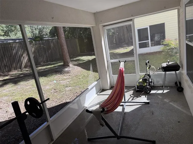 a room with gym equipment