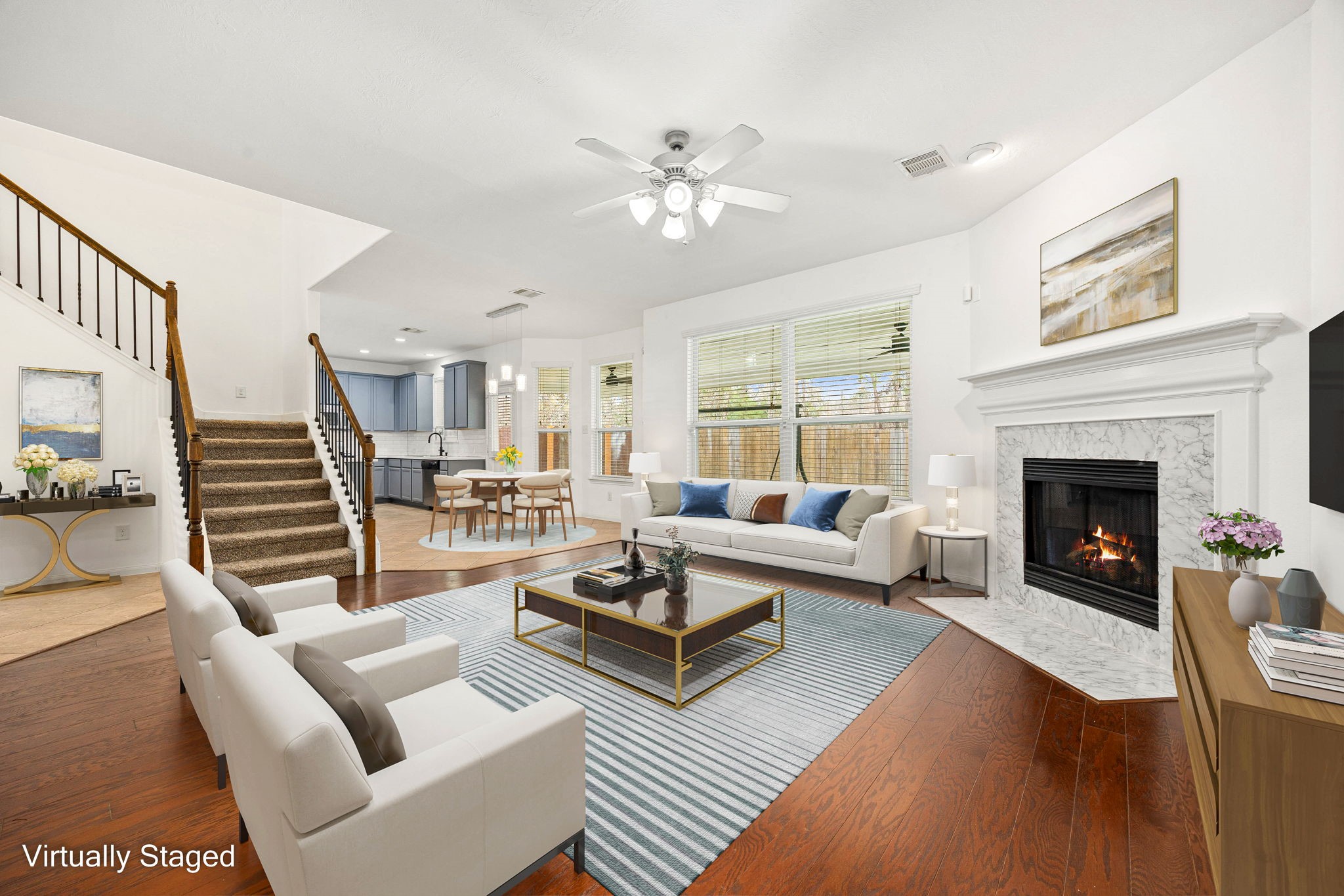 30802 Lavender Trace Drive Spring, TX 77386 - Photo 6 of 30 a living room with furniture and a fireplace