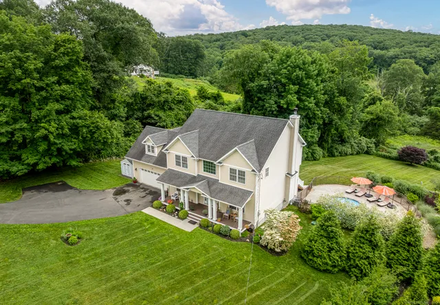 an aerial view of a house