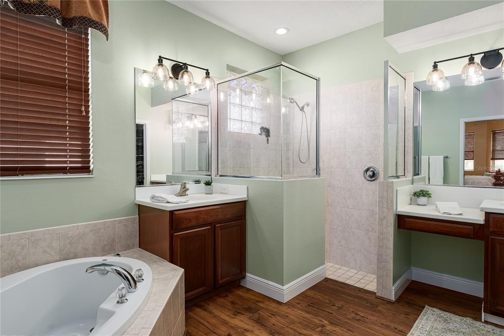 6552 Tailfeather Way Bradenton, FL 34203 - Photo 25 of 65 a bathroom with a tub sink and mirror