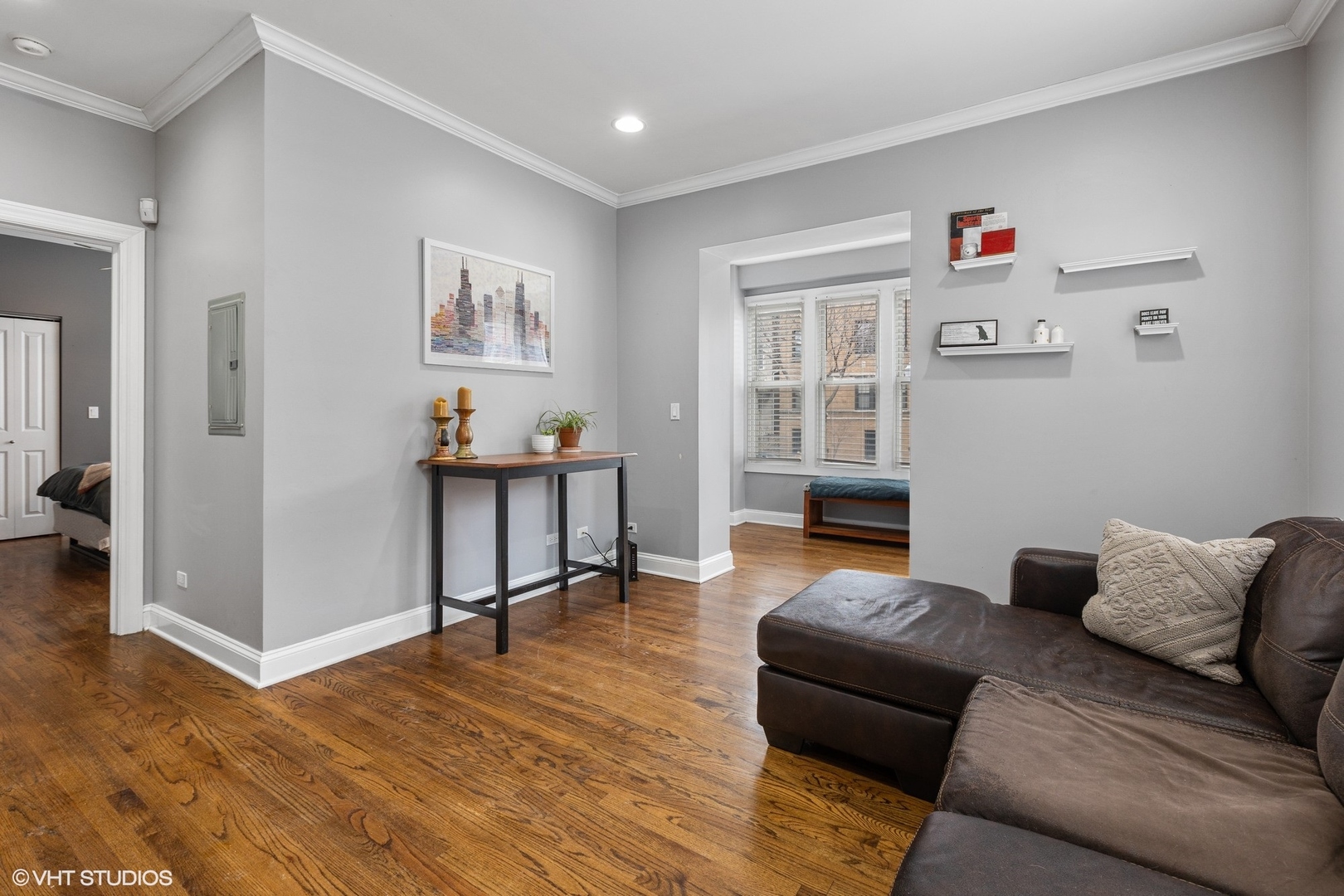 3522 North Racine Avenue, Unit 1N Chicago, IL 60657 - Photo 3 of 17 a living room with furniture and a wooden floor