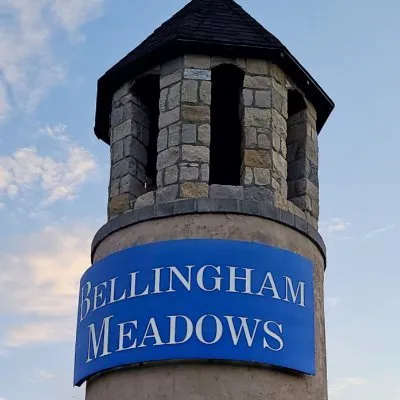 a front view of a building