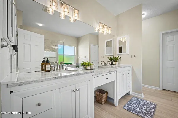 a view of a swimming pool with a lake view