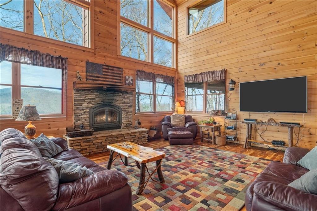 881 Fox Mountain Road Cherry Log, GA 30522 - Photo 28 of 65 a view of a livingroom with furniture and a flat screen tv