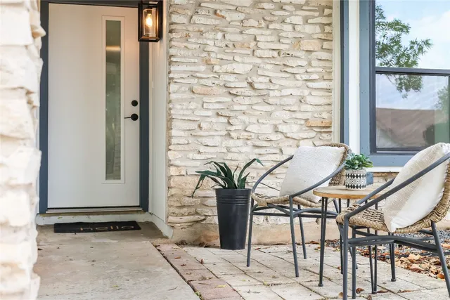 a view of an outdoor seating area