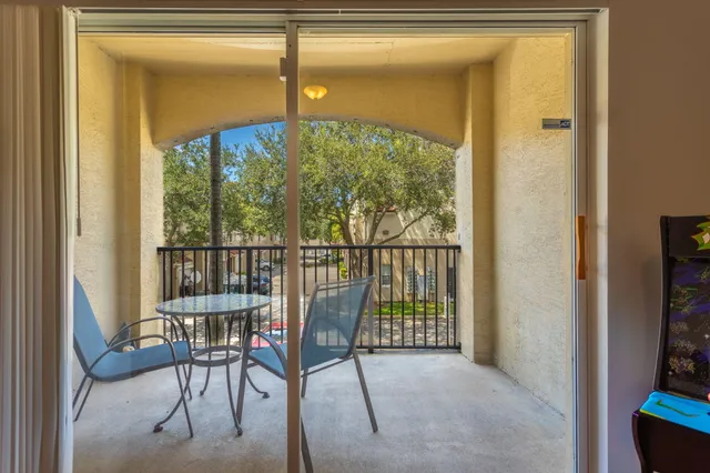 a balcony view with a outdoor space