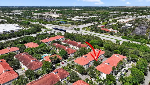 an aerial view of an outdoor space