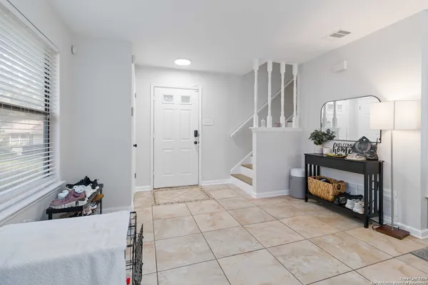 a living room with furniture