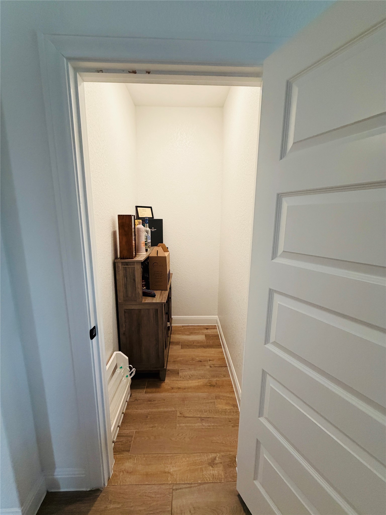 268 Fish Trap Road Dripping Springs, TX 78620 - Photo 21 of 23 A deep walk-in closet features wood-look tile flooring and clean white walls.