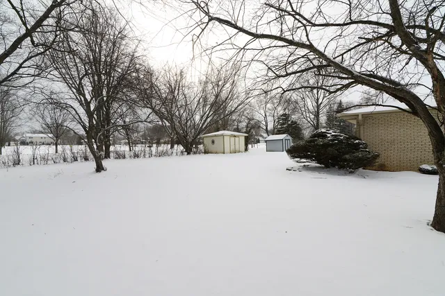 a street view covered with snow