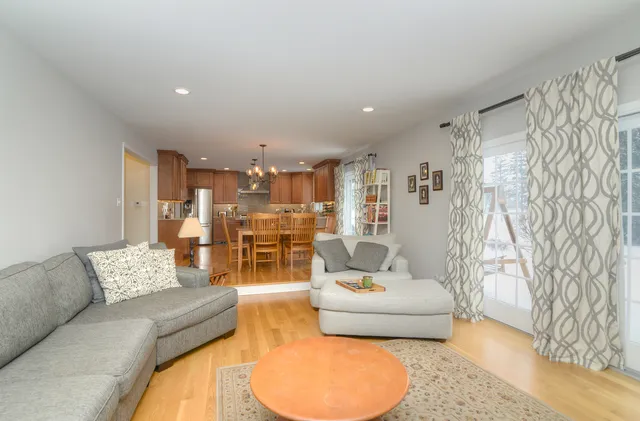 a living room with furniture and a couch