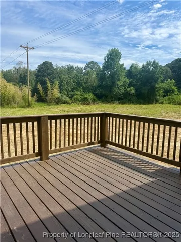 a view of a wooden deck