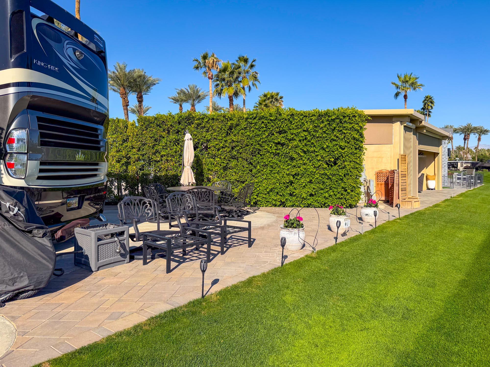 80394 Ave 48, Unit 22 Indio, CA 92201 - Photo 6 of 14 a view of a chairs and table in the back yard