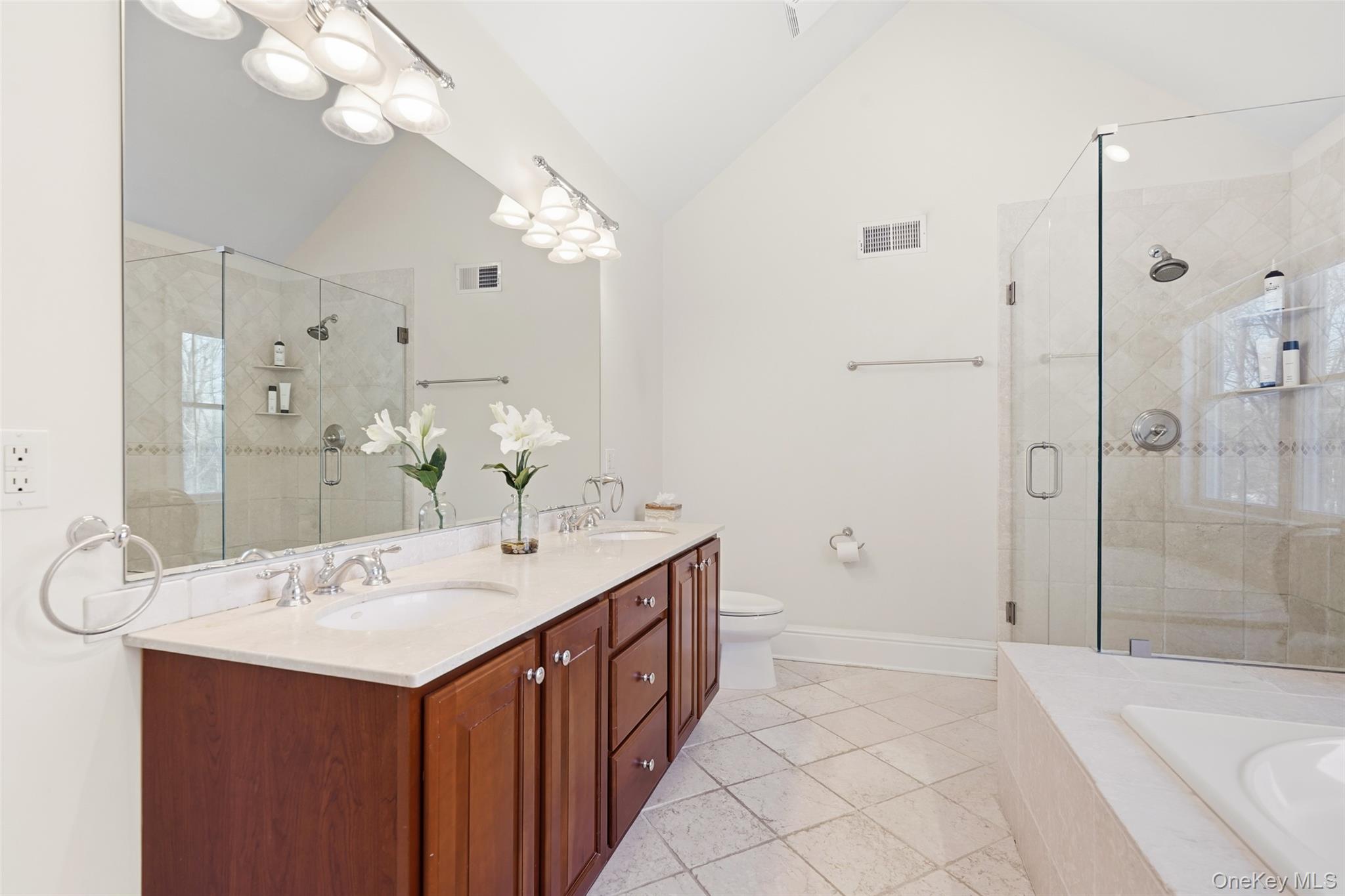 127 Smith Ridge Road South Salem, NY 10590 - Photo 28 of 49 a bathroom with a double vanity sink mirror and shower