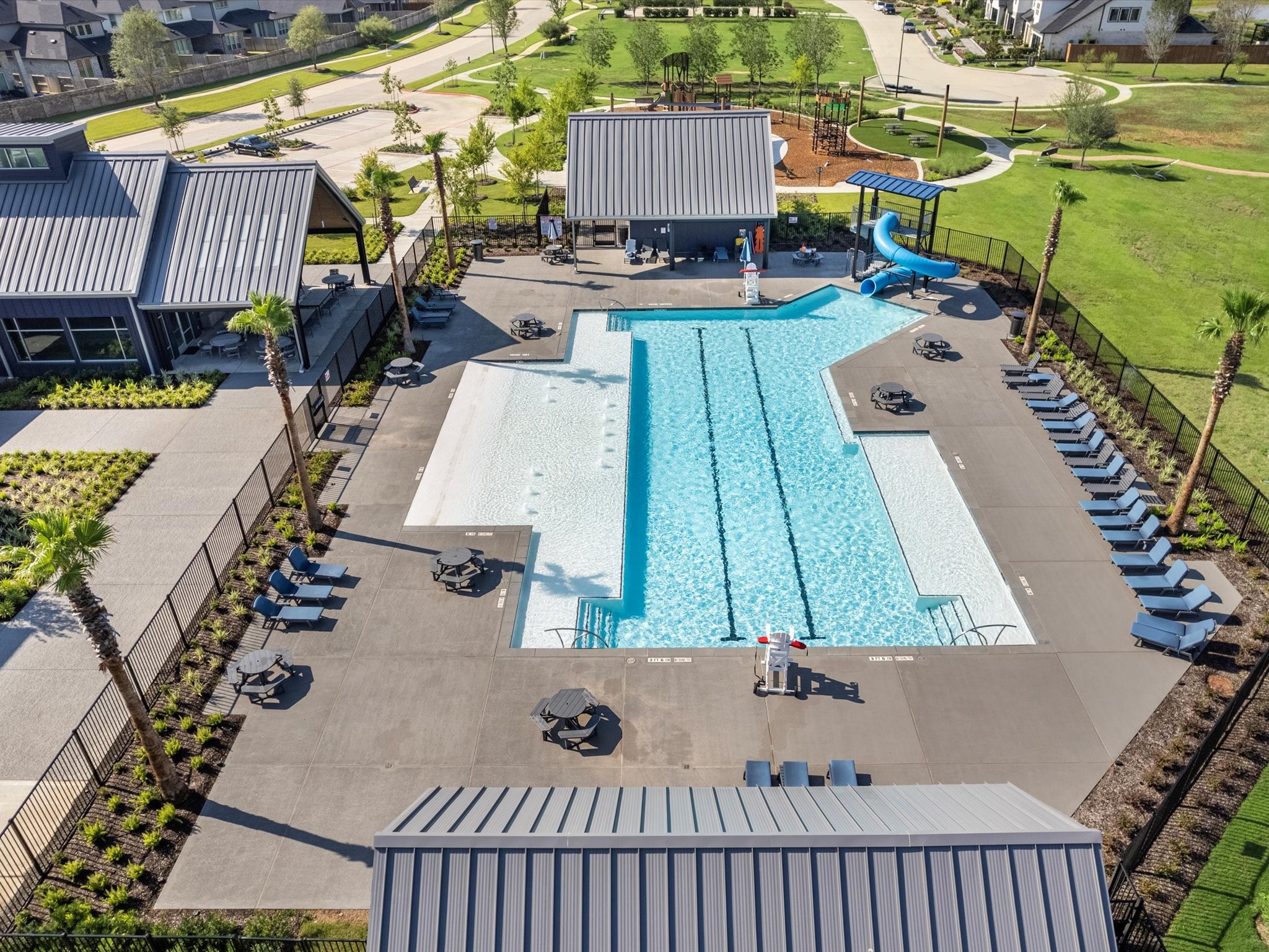 8011 Sunny Rdg Drive Fulshear, TX 77441 - Photo 30 of 32 an aerial view of a house with swimming pool and patio