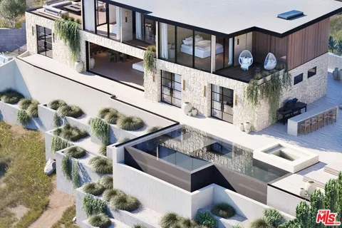 a view of an house with roof and wooden floor