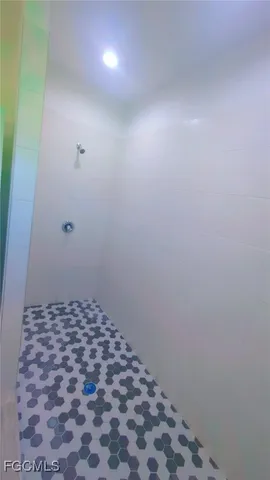 a bathroom with a sink and a shower