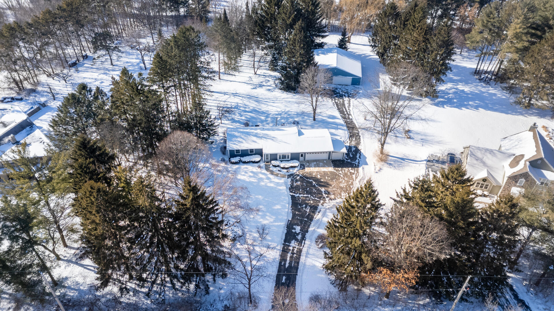 W245N4749 Swan Road Pewaukee, WI 53072 - Photo 32 of 36 Arial view - front of house