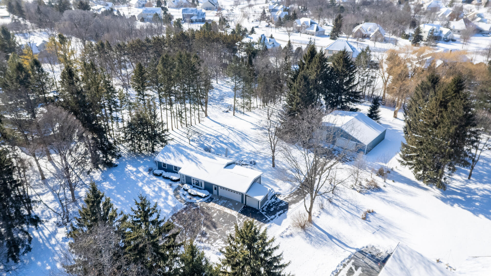 W245N4749 Swan Road Pewaukee, WI 53072 - Photo 35 of 36 Arial view - full property