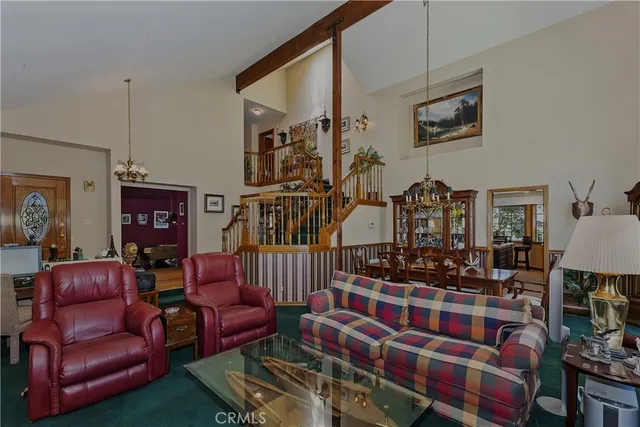 a living room with furniture and a couch